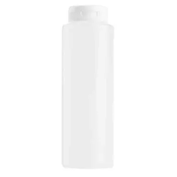 Tablecraft Squeeze Bottle 8 Oz. Clear 2.29"x2.29"x6.5" - Polyethylene (LDPE) 38mm Hinge Top - Set of 72