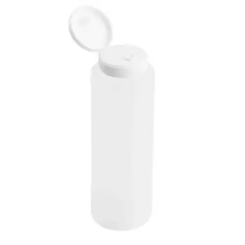 Tablecraft Squeeze Bottle 8 Oz. Clear 2.29"x2.29"x6.5" - Polyethylene (LDPE) 38mm Hinge Top - Set of 72