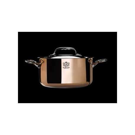 De Buyer 6242.2 De Buyer Stewpan Copper Stainless Steel PRIMA MATERA with lid - ø7 7/8''- 3.5qt Prima Matera Copper Induction...
