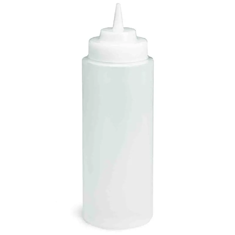 Tablecraft Squeeze Bottle 32 Oz. 3.25"x3.25"x10.375" - Polyethylene (LDPE) 63mm - Standard TipTop - NSF - Set of 12