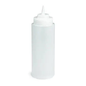 Tablecraft Widemouth Squeeze Bottle 32 Oz. Clear - Polyethylene (LDPE) 63 mm - Pack of 6 - NSF - Set of 6