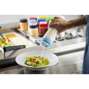 Tablecraft InvertaTop Squeeze Bottle 24 Oz. Clear 2.75"x2.75"x9" - Polyethylene (LDPE) 63mm - NSF - Set of 12