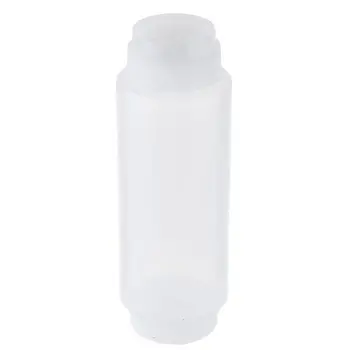 Tablecraft InvertaTop Squeeze Bottle 32 Oz. Clear 3.25"x3.25"x9.75" - Polyethylene (LDPE) - NSF - Set of 12