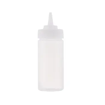 Tablecraft Widemouth Squeeze Bottle 8 Oz. Clear - Polyethylene (LDPE) 53mm - Standard TipTop - NSF - Set of 36
