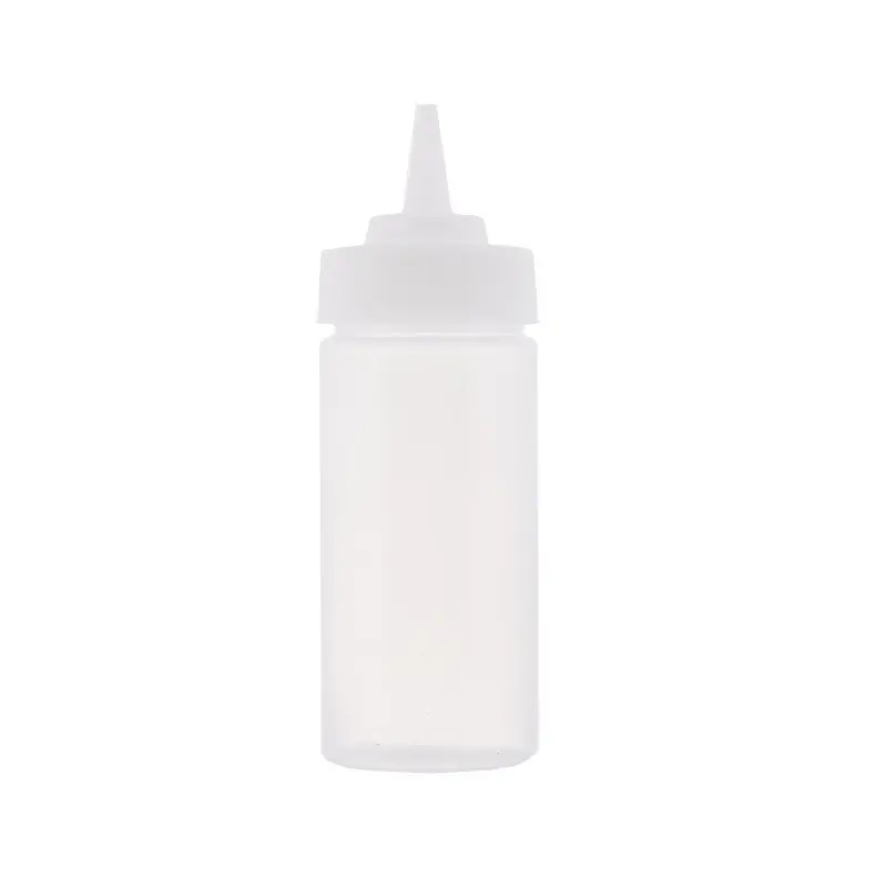 Tablecraft Widemouth Squeeze Bottle 8 Oz. Clear - Polyethylene (LDPE) 53mm - Standard TipTop - NSF - Set of 36