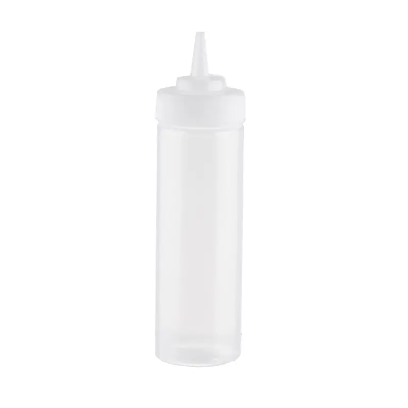 Tablecraft Widemouth Squeeze Bottle 12 Oz. Clear- Polyethylene (LDPE) 53mm - Standard TipTop - NSF - Set of 12