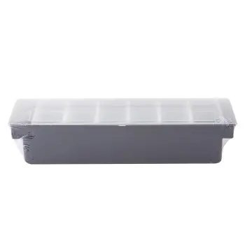 Tablecraft Bar Condiment Holder Black 19.5"x6.125"x4.375" - Acrylonitrile Butadiene Styrene (ABS)