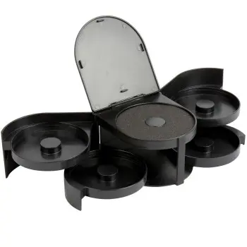 Tablecraft Five Tray Glass Rimmer Black 6.25"x7"x4.25" - Polystyrene (PS)
