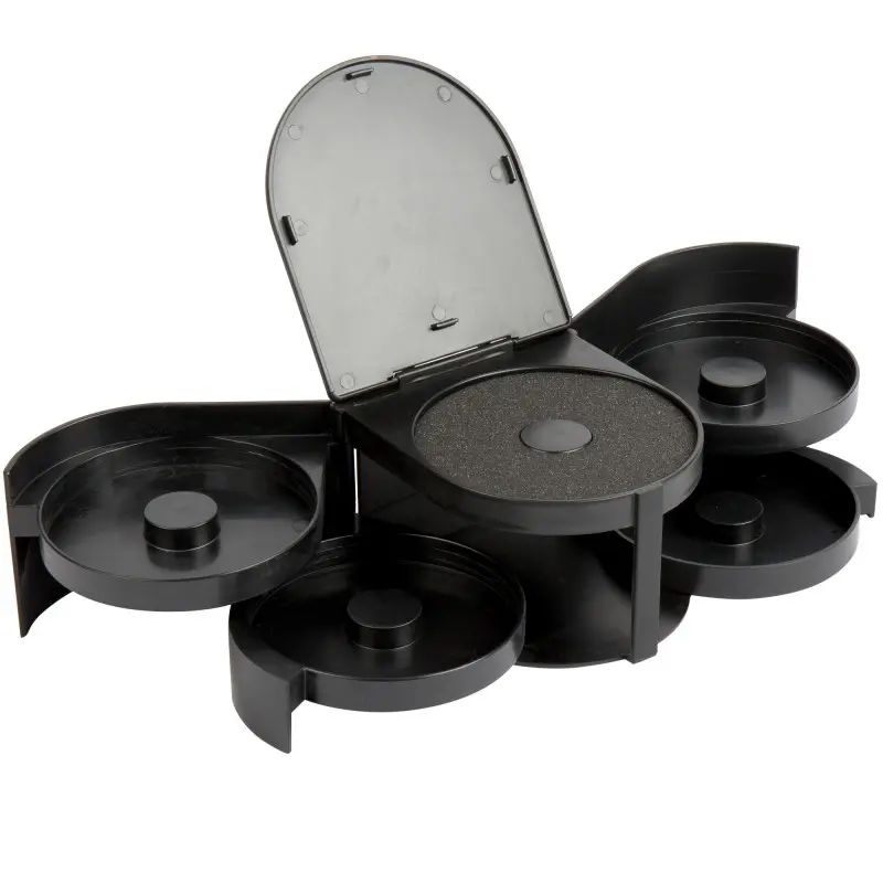 Tablecraft Five Tray Glass Rimmer Black 6.25"x7"x4.25" - Polystyrene (PS) Tablecraft Five Tray Glass Rimmer Black 6.25"x7"x4.25" - Polystyrene (PS)
