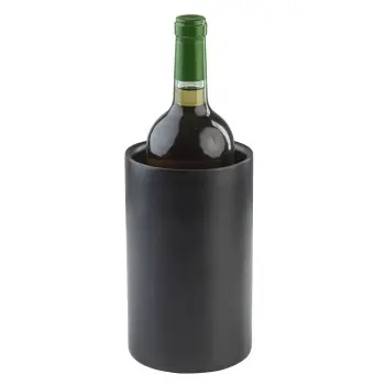 Tablecraft Round Double Wall Wine Cooler Black 4.75"x4.75"x7.875" - Stainless Steel (Coated)