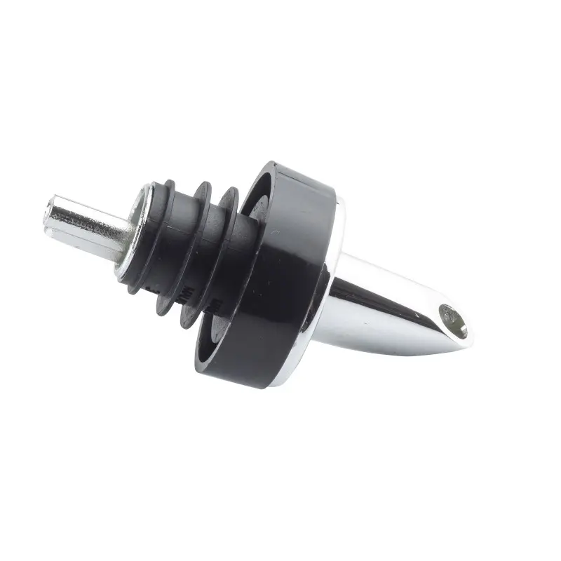 Tablecraft Free Flow Liquor Pourer 1.375"x1.375"x2.625" - Combo: ABS & Chrome Plated ABS - Set of 12