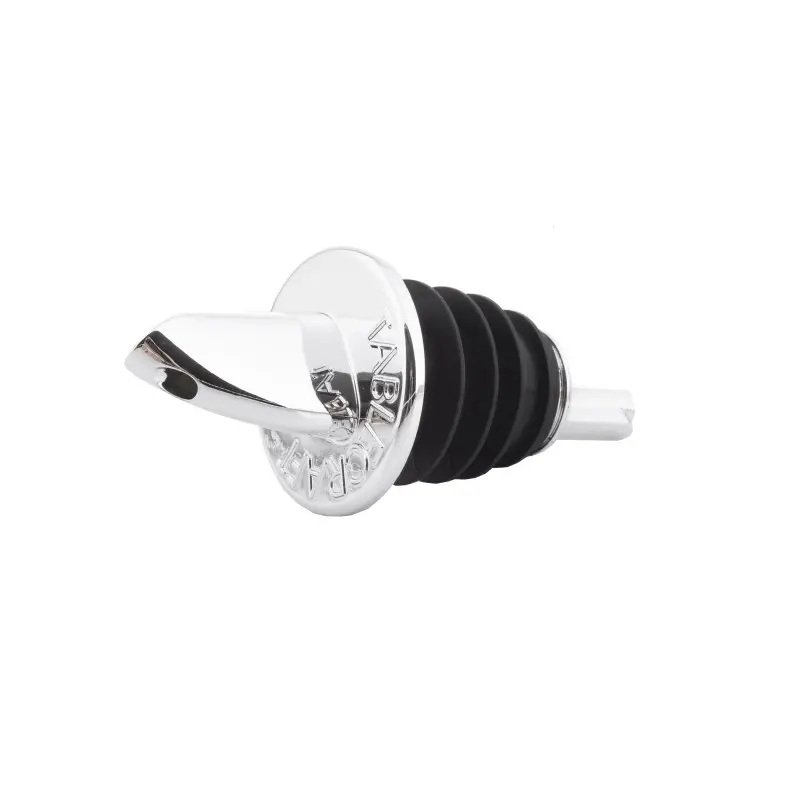 Tablecraft Free Flow Liquor Pourer 1.25"x1.25"x2.75" - Combo: ABS & Chrome Plated ABS - Set of 12