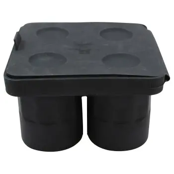 Tablecraft Shot Glass Ice Cube Tray Black 5"x5.25"x3.125" - Silicone