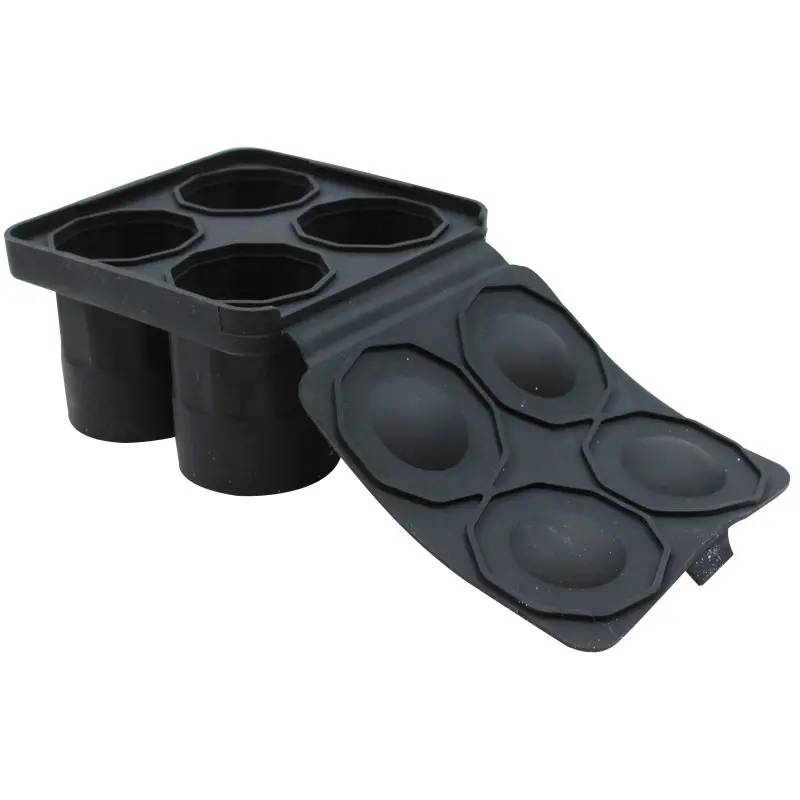 Tablecraft Shot Glass Ice Cube Tray Black 5"x5.25"x3.125" - Silicone