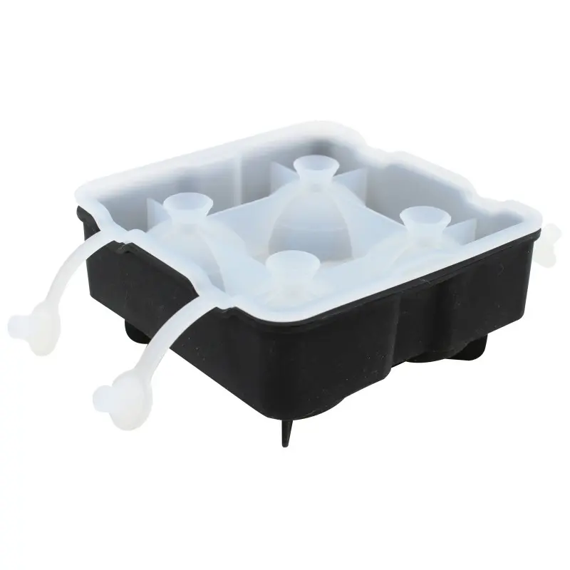 Tablecraft Sphere Ice Cube Tray Black 5.125"x5.125"x2.625" - Silicone