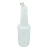 Tablecraft Mix Pourer 1 Qts 3.688"x3.688"x13.625" - Poly. (HDPE) White Cap - Clear Spout - Set of 12