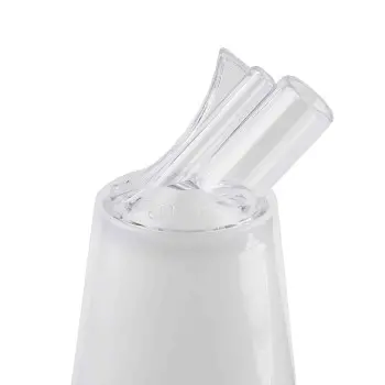 Tablecraft Mix Pourer 1 Qts 3.688"x3.688"x13.625" - Poly. (HDPE) White Cap - Clear Spout - Set of 12
