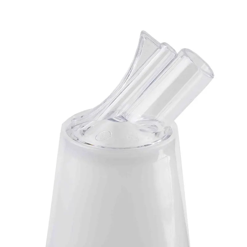 Tablecraft Mix Pourer 1 Qts 3.688"x3.688"x13.625" - Poly. (HDPE) White Cap - Clear Spout - Set of 12