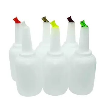 Tablecraft PourMaster Mix Pourer 1 Gallon Assorted 6"x6"x16.5" - Polyethylene (HDPE)- Set of 6