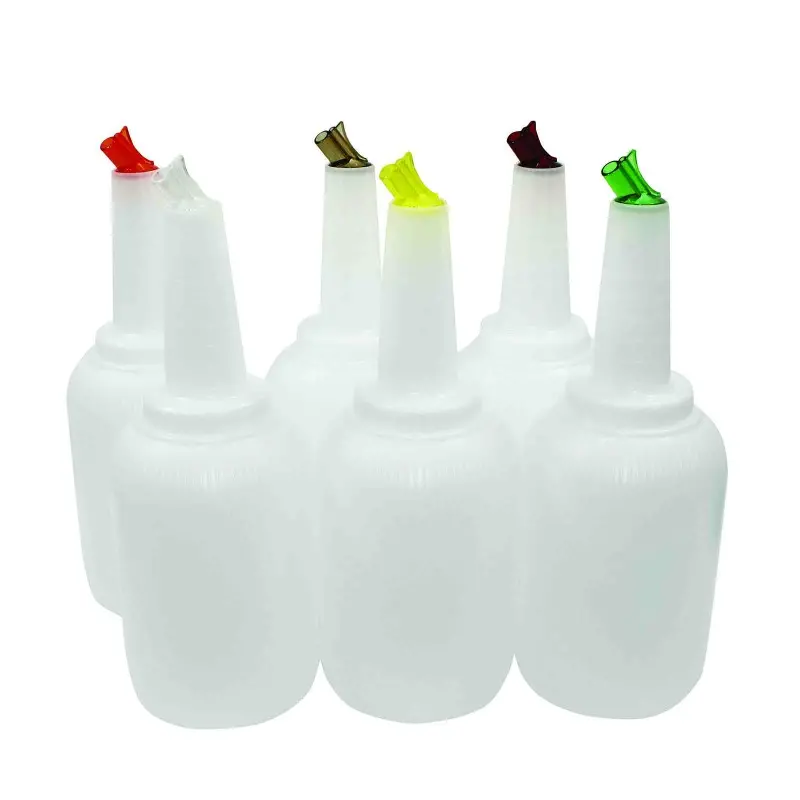 Tablecraft PourMaster Mix Pourer 1 Gallon Assorted 6"x6"x16.5" - Polyethylene (HDPE)- Set of 6