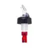 Tablecraft Proper Pour Measured Pourer 1 Oz. Clear/Red 1.5"x1.5"x3.75" - Set of 12