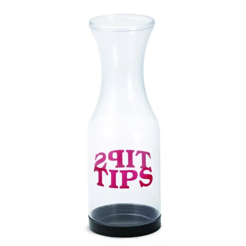 Tablecraft Tip Carafe 4 3.625"x3.625"x10.62" - Styrene Acrylonitrile (SAN) - Set of 12