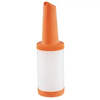 Tablecraft PourMaster One-Piece Pourmaster Complete 1 Qts Orange 3.6875"x3.6875"x12.5" - Polyethylene (HDPE) - Set of 12