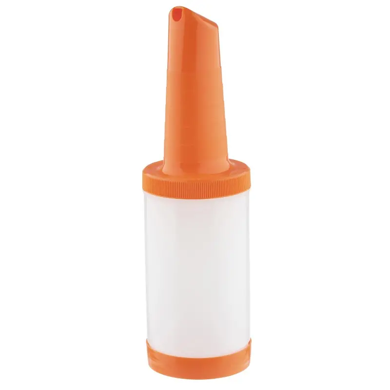 Tablecraft PourMaster One-Piece Pourmaster Complete 1 Qts Orange 3.6875"x3.6875"x12.5" - Polyethylene (HDPE) - Set of 12