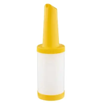 Tablecraft PourMaster One-Piece Pourmaster Complete 1 Qts Yellow 3.6875"x3.6875"x12.5" - Polyethylene (HDPE) - Set of 12