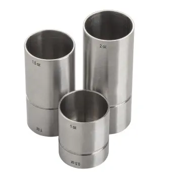 Tablecraft Thimble Jigger 1.5 Oz. 1.5"x1.5"x3" - Stainless Steel (200 Series) 1 oz / 1.5 oz