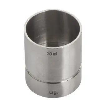 Tablecraft Thimble Jigger 1 Oz. 1.5"x1.5"x1.75" - Stainless Steel (200 Series) 0.5 oz / 1 oz