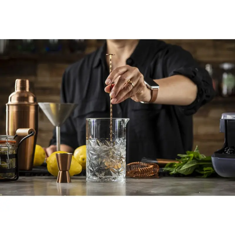 Tablecraft Waverly Collection Glass Mixing Glass - Starburst 2 4.125"x3.75"x5.75" - Glass (Clear Glass)