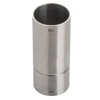 Tablecraft Thimble Jigger 2 Oz. 1.5"x1.5"x3.625" - Stainless Steel (200 Series) 1 oz / 2 oz