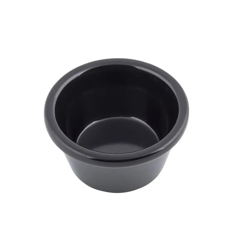 Tablecraft Plain Ramekin 2 Oz. Black 2.8125"x2.8125"x1.5" - Melamine - Set of 12