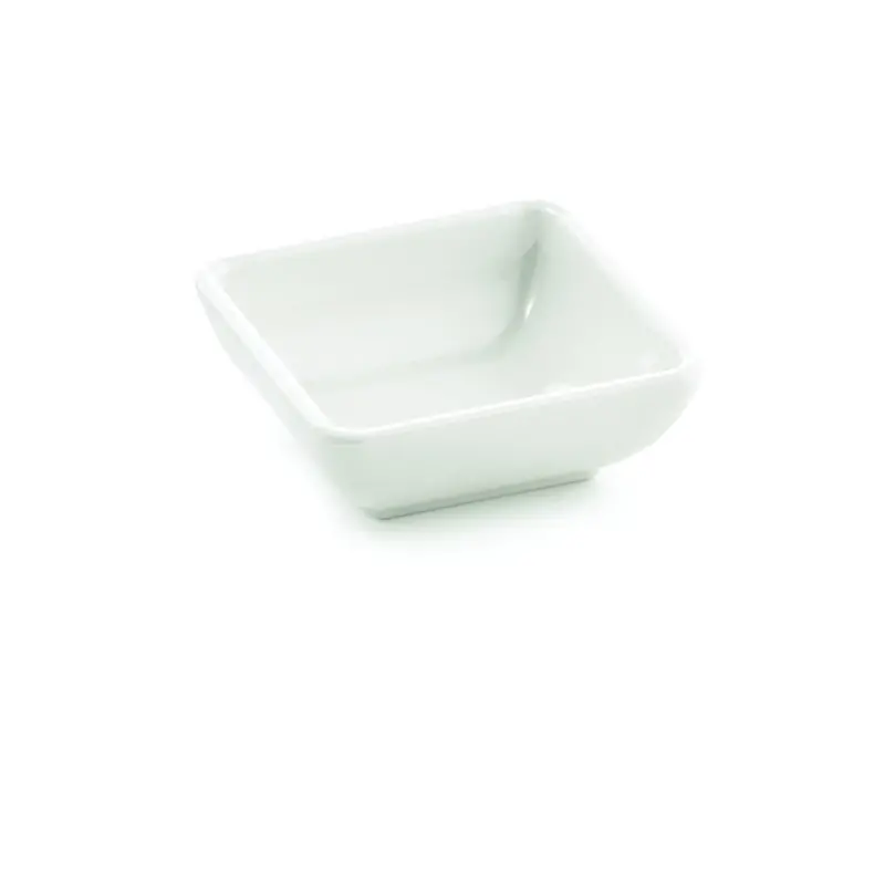 Tablecraft Frostone Collection Square Bowl 2 Oz. White 3"x3"x1" - Melamine - Set of 12