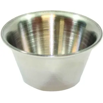 Tablecraft Round Sauce Cup 2 Oz. 2.625"x2.625"x1.125" - Stainless Steel (200 Series) - Set of 72
