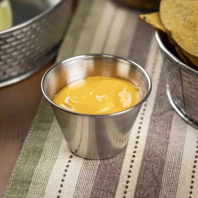 Tablecraft Round Sauce Cup 2 Oz. 2.625"x2.625"x1.125" - Stainless Steel (200 Series) - Set of 72