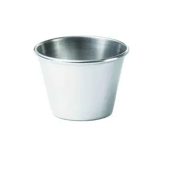 Tablecraft Round Sauce Cup 2.5 Oz. 2.375"x2.375"x1.625" - Stainless Steel (200 Series) - Set of 12