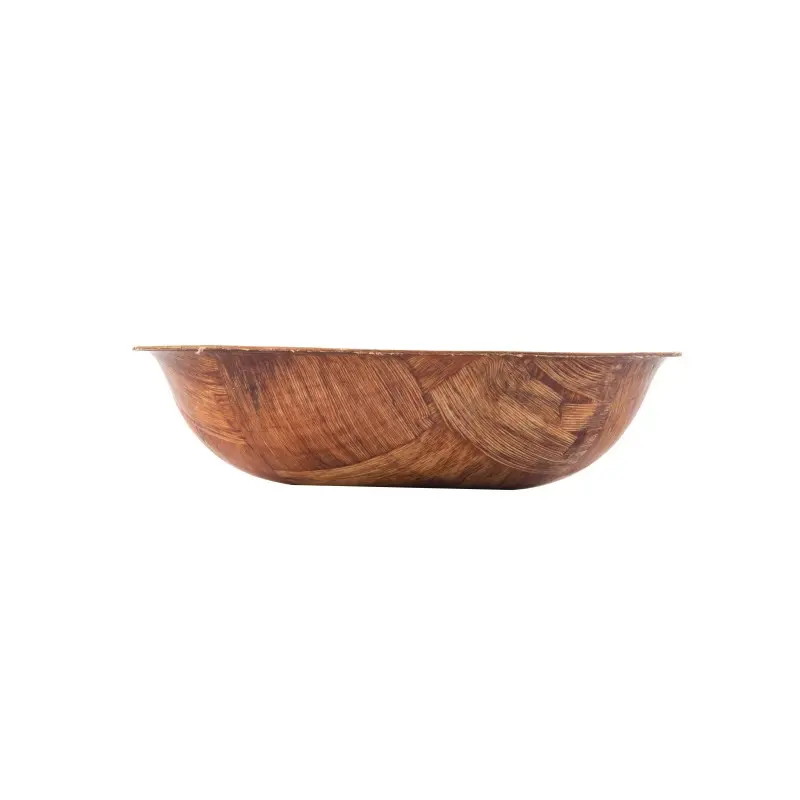 Tablecraft Round Salad Bowl 8"x8"x2" - Wood (Woven Willow) - Set of 12