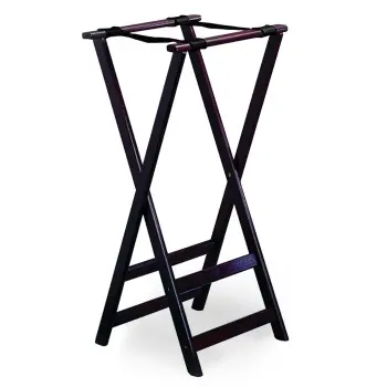 Tablecraft Tray Stand 17"x16"x32.5" - Wood (Rubberwood)