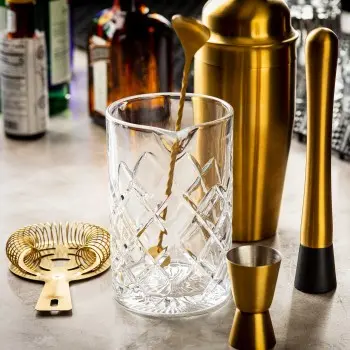 Tablecraft Waverly Collection Glass Mixing Glass - Diamond Cut 2 4.125"x3.75"x5.75" - Glass (Clear Glass)