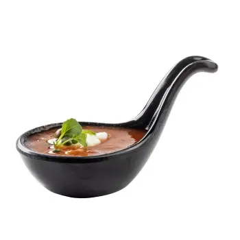 Tablecraft Mini Spoon 1 Oz. Black 3.75"x2.125"x2.125" - Melamine - Set of 24