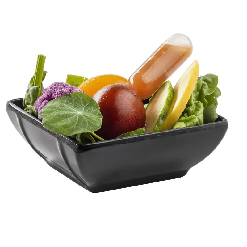 Tablecraft Square Mini Bowl 2.5 Oz. Black 2.75"x2.75"x1" - Melamine - Set of 24