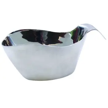 Tablecraft Stackable Sauce Boat 8 Oz. 6"x3"x2.75" - Stainless Steel (18/8)