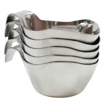 Tablecraft Stackable Sauce Boat 8 Oz. 6"x3"x2.75" - Stainless Steel (18/8)