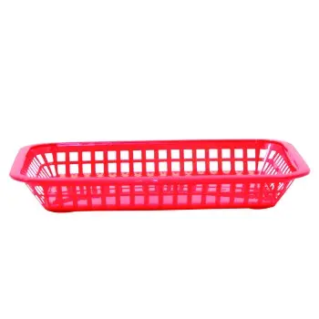 Tablecraft Rectangular Grande Basket Red 10.75"x7.75"x1.5" - Polypropylene (PPH) - Set of 36