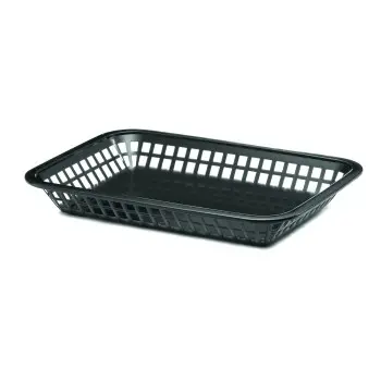 Tablecraft Rectangular Grande Basket Black 10.75"x7.75"x1.5" - Polypropylene (PPH) - Set of 36
