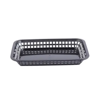Tablecraft Rectangular Grande Basket Black 10.75"x7.75"x1.5" - Polypropylene (PPH) - Set of 36