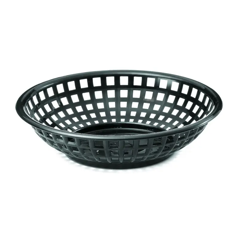 Tablecraft Round Serving Basket Black 8"x8"x2" - Polypropylene (PPH) - Set of 36 Tablecraft Round Serving Basket Black 8"x8"x2" - Polypropylene (PPH) - Set of 36