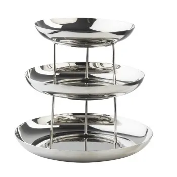 Tablecraft Round Three-Tiered Seafood Tower 13.75"x13.75"x12.75" - Stainless Steel